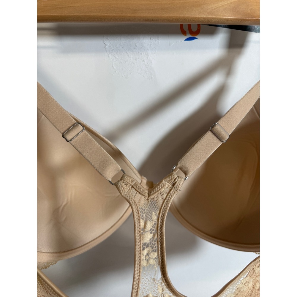 Maidenform New 38DD 07112 Front Close One Fab Fit Xtra Coverage T-Back Bra Beige - Picture 7 of 9